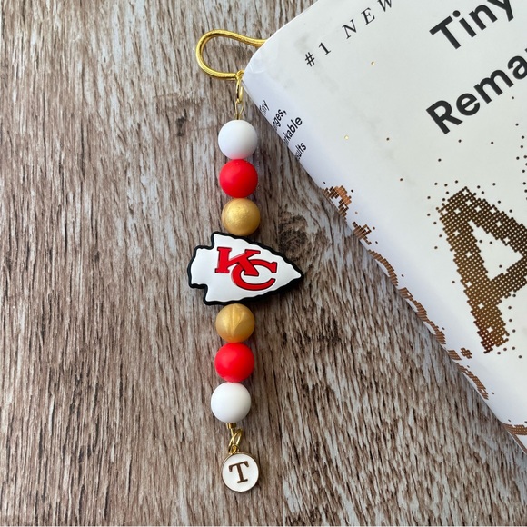 Bookmark Kansas Football Handcrafted Artisan Beaded Metal Journal Read Book - Picture 2 of 3